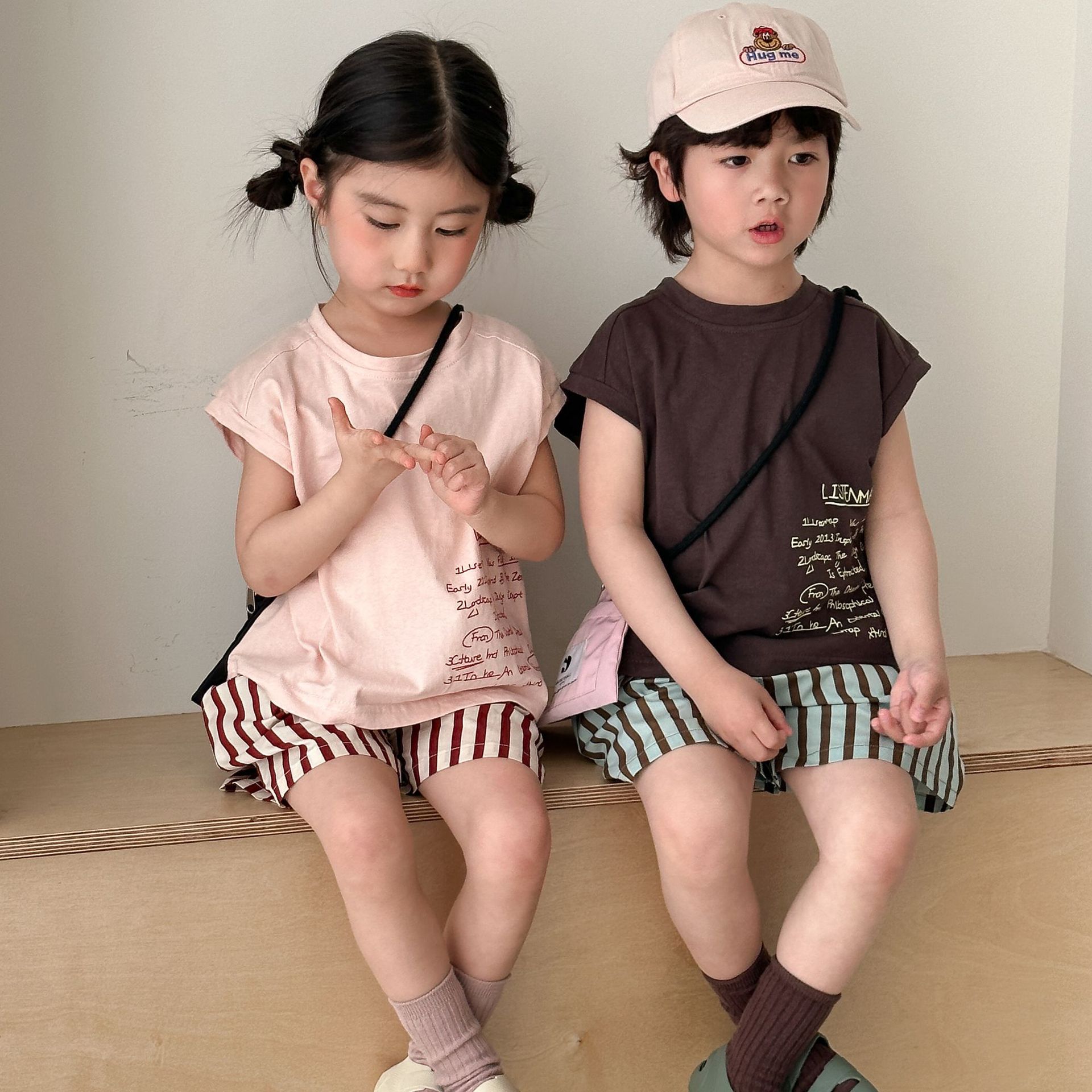 Baby Clothing Bundles - Children Summer Set Girls Loose Striped