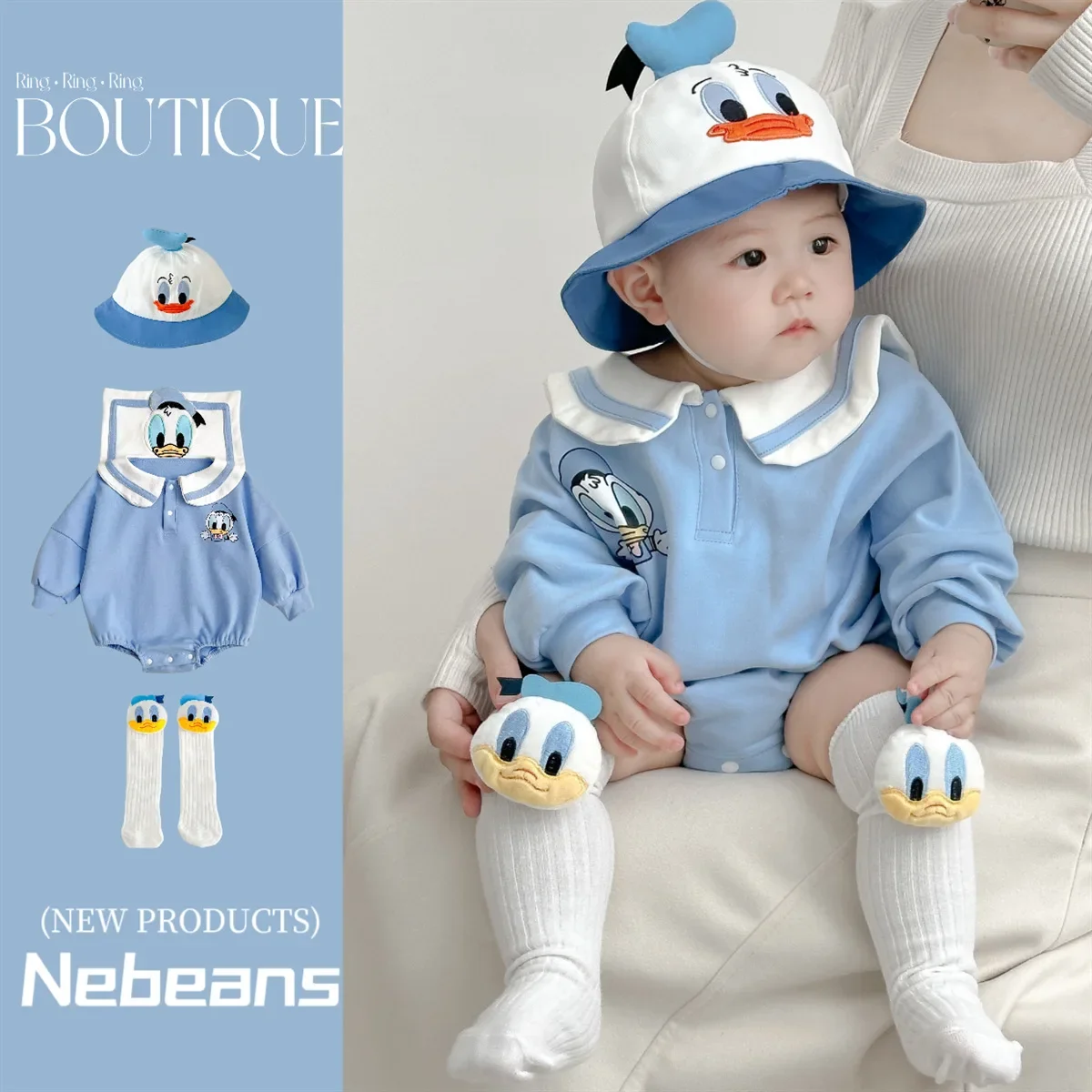 Baby Clothing Gender Neutral - Spring Newborn Baby Rompers Sock Hat