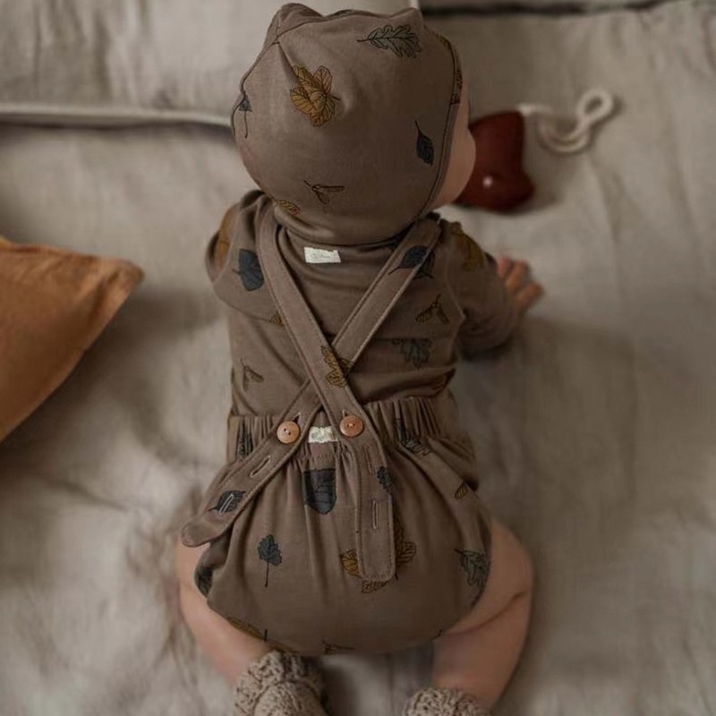 Baby Clothing Gender Neutral - Spring Autumn Newborn Leaf Print Overalls