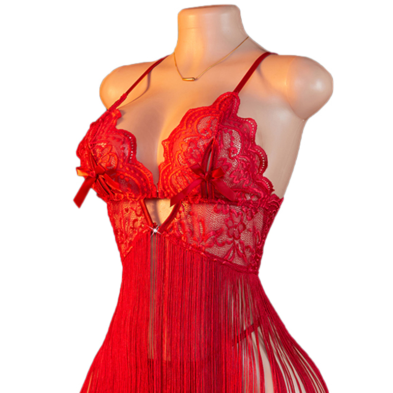 Baby Shop Clothing - Erotic Red Strap Tassel Skirt Nightgown